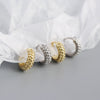 Wholesale S925 Silver Geometric Metal Wind Round Bead Ear Buckle Earrings For Women With Electroplating