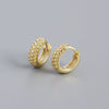 Wholesale S925 Silver Geometric Metal Wind Round Bead Ear Buckle Earrings For Women With Electroplating