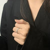 Wholesale S925 Silver Geometric Minimalist Inlaid Diamond Ring For Women