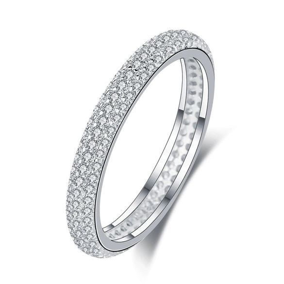 Wholesale S925 Silver Geometric Minimalist Inlaid Diamond Ring For Women