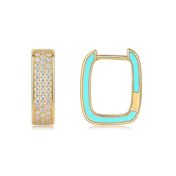 Wholesale S925 Silver Geometric Moissanite Inlay Women's Earrings