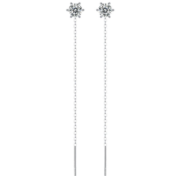 Wholesale S925 Silver Geometric Moissanite Tassel Earrings For Women
