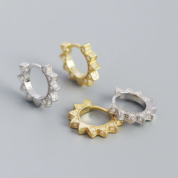 Wholesale S925 Silver Geometric Punk Metal Earring For Women With Electroplating Treatment