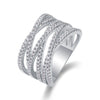 Wholesale S925 Silver Geometric Ring Set With Diamonds
