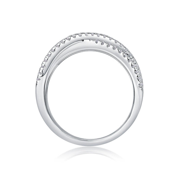 Wholesale S925 Silver Geometric Ring Set With Diamonds