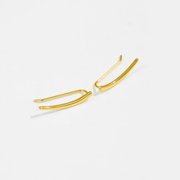 Wholesale S925 Silver Geometric Simple Women's Earrings With Electroplating Platinum 18K Gold