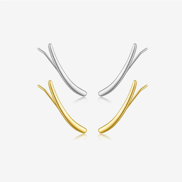 Wholesale S925 Silver Geometric Simple Women's Earrings With Electroplating Platinum 18K Gold
