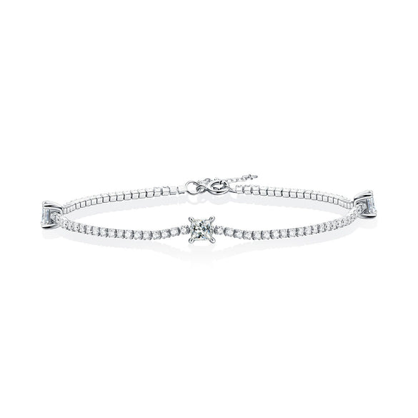 Wholesale S925 Silver Geometric Square Bracelet For Women With Electroplating Dream Shadow Starlight