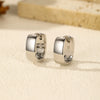 Wholesale S925 Silver Geometric Square Round Mirror Electroplated Minimalist Women's Earrings