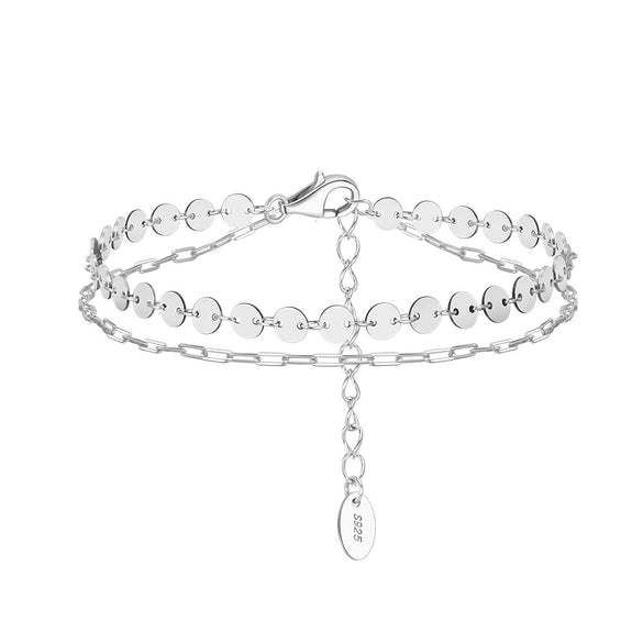 Wholesale S925 Silver Geometric Style Double Layer Hand Jewelry Electroplated Bracelet For Women