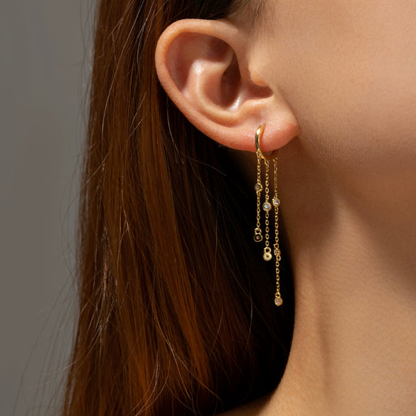 Wholesale S925 Silver Geometric Tassel Earrings For Women With Electroplating Treatment