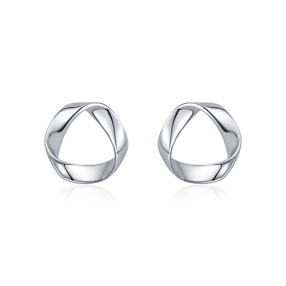 Wholesale S925 Silver Geometric Wave Pattern Electroplated Metallic Earrings For Women