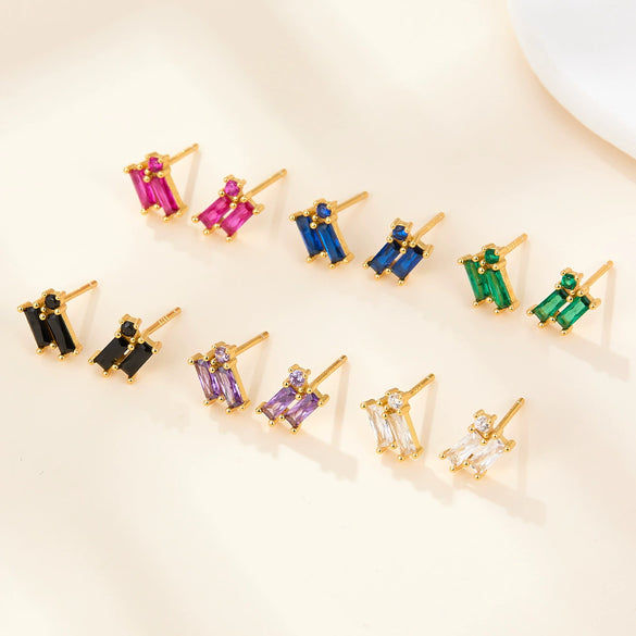 Wholesale S925 Silver Geometric Zircon Earrings