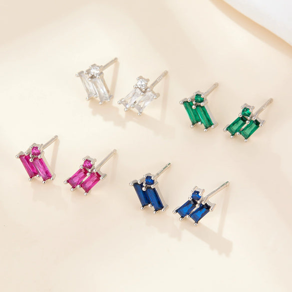 Wholesale S925 Silver Geometric Zircon Earrings