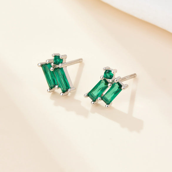 Wholesale S925 Silver Geometric Zircon Earrings