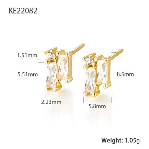Wholesale S925 Silver Geometric Zircon Earrings