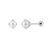 Wholesale S925 Silver Geometric Zirconia Flat Screw Thread Piercing Ear Bone Stud Minimalist Earrings For Women