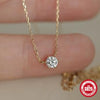 Wholesale S925 Silver Gold Plated Pendant Necklace With Single Diamond Six Claw Zircon Geometric Style And O Chain For Women