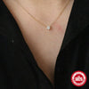 Wholesale S925 Silver Gold Plated Pendant Necklace With Single Diamond Six Claw Zircon Geometric Style And O Chain For Women