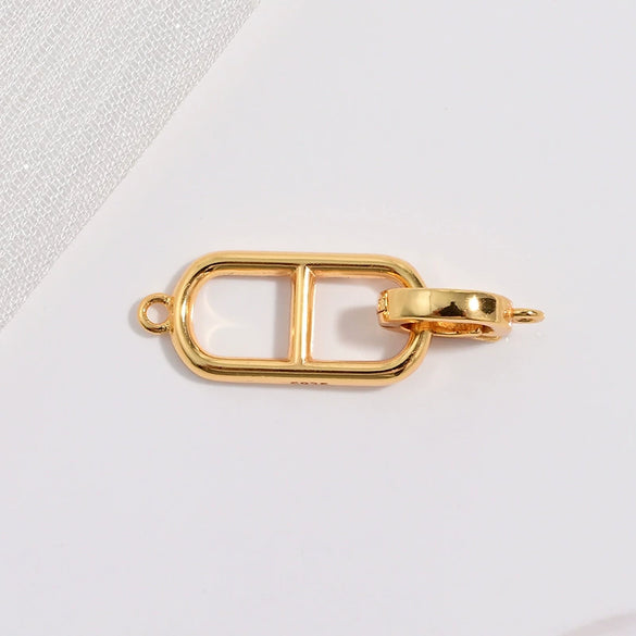 Wholesale S925 Silver Handmade Pig Nose Buckle Pearl Bracelet Necklace Connection Finishing Buckle With Electroplating