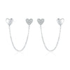 Wholesale S925 Silver Heart Shape Diamond Set Earrings For Women