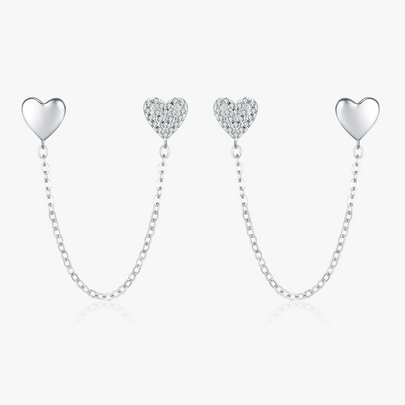 Wholesale S925 Silver Heart Shape Diamond Set Earrings For Women