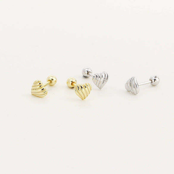 Wholesale S925 Silver Heart Shape Electroplated Earrings For Women