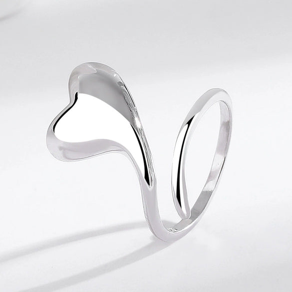 Wholesale S925 Silver Heart Shape Love Ring With 18K Golden Face And Electroplating Design For Women