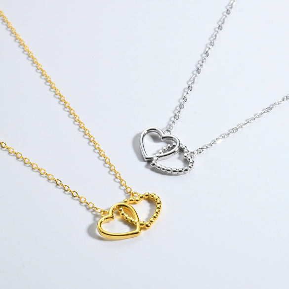 Wholesale S925 Silver Heart Shaped Clavicle Necklace With Electroplating In Fashion High End Light Luxury Style