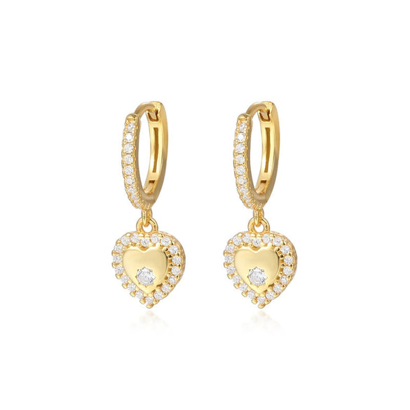 Wholesale S925 Silver Heart Shaped Geometric Earrings For Women