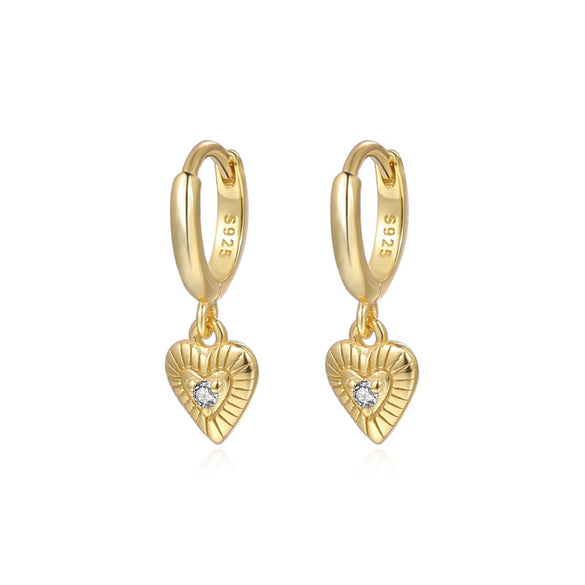 Wholesale S925 Silver Heart Shaped Geometric Earrings For Women