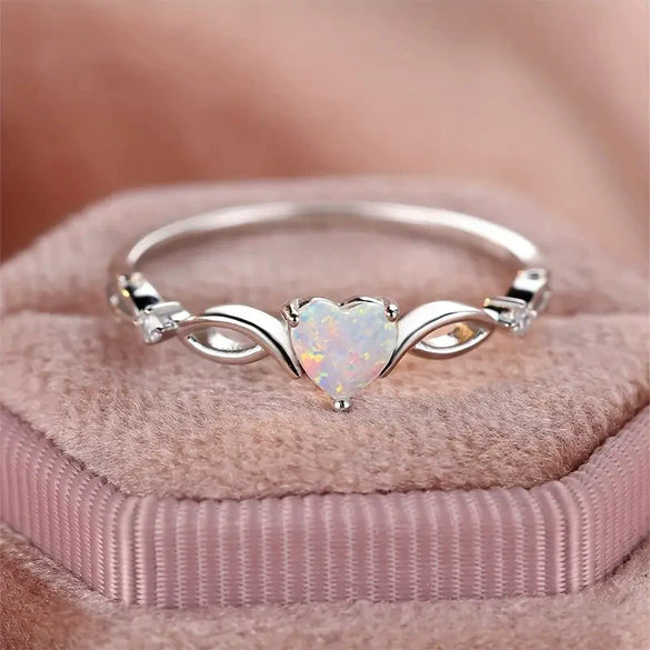 Wholesale S925 Silver Heartshaped Ring Polishing Fashion Style