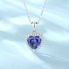 Wholesale S925 Silver Heartshaped Tan Sapphire Necklace With Full Diamond And Ice Flower Cut Simple Style For Women