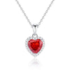 Wholesale S925 Silver Heartshaped Tan Sapphire Necklace With Full Diamond And Ice Flower Cut Simple Style For Women