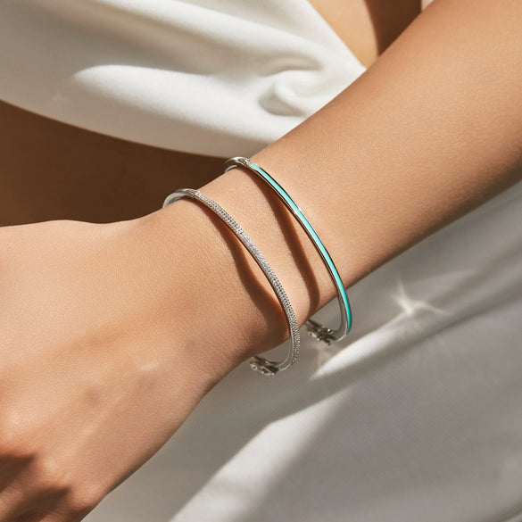 Wholesale S925 Silver Highend Exquisite Stackable Bracelet For Women With Electroplating
