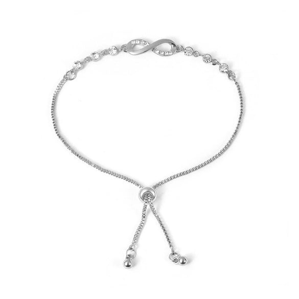 Wholesale S925 Silver Infinite Love Telescopic Bracelet With Styling Letters Numbers Text Micropaved