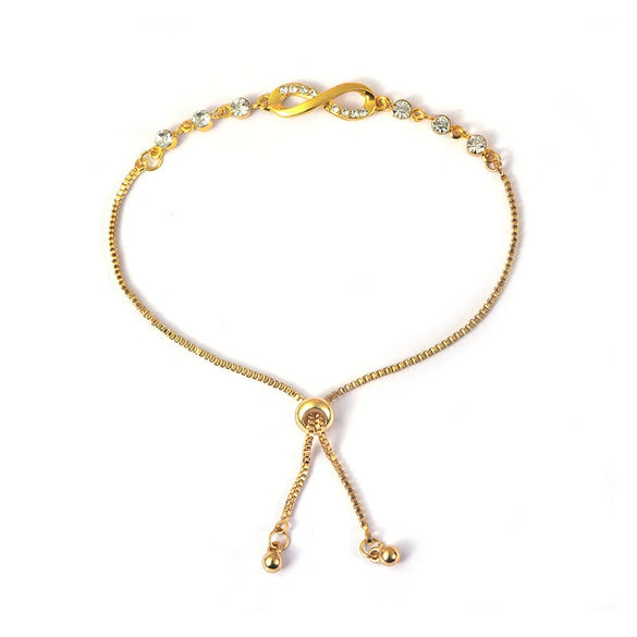 Wholesale S925 Silver Infinite Love Telescopic Bracelet With Styling Letters Numbers Text Micropaved