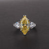 Wholesale S925 Silver Inlaid High Carbon Diamond Horse Eye Ring Luxury Fashion Style