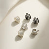 Wholesale S925 Silver Inlaid Zircon Round Perforated Spacer Loose Beads Handmade Diy Threeway Beads Pendant Connecting Ring