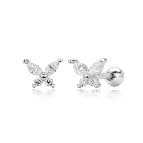 Wholesale S925 Silver Insectshaped Electroplated Butterfly Zircon Earrings Fashion Jewelry