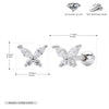 Wholesale S925 Silver Insectshaped Electroplated Butterfly Zircon Earrings Fashion Jewelry