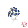Wholesale S925 Silver Jewelry Set With Retro Elegant Blue Butterfly Pattern Inlaid With Zircon Stud Earrings Ring And Necklace For Women