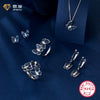 Wholesale S925 Silver Jewelry Set With Retro Elegant Blue Butterfly Pattern Inlaid With Zircon Stud Earrings Ring And Necklace For Women