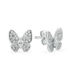 Wholesale S925 Silver Jewelry Set With Retro Elegant Blue Butterfly Pattern Inlaid With Zircon Stud Earrings Ring And Necklace For Women