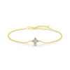 Wholesale S925 Silver Light Luxury Four Leaf Clover Flower Styled Full Diamond Bracelet For Women