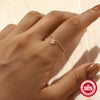 Wholesale S925 Silver Light Luxury Inlaid Zircon Opening Ring With Adjustable Chain Electroplated Geometric Style For Women