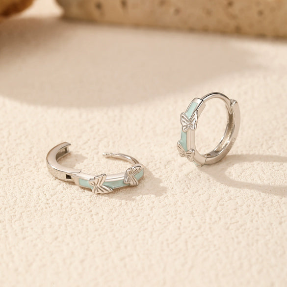 Wholesale S925 Silver Little Fresh Animal Butterfly Ear Ring For Women With Electroplating