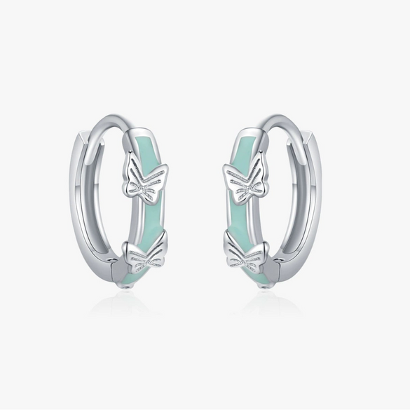 Wholesale S925 Silver Little Fresh Animal Butterfly Ear Ring For Women With Electroplating