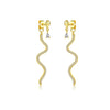 Wholesale S925 Silver Long Snake Full Diamond Earrings For Women Retro Cold Style With Platinum Or 18K Gold Electroplating
