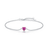 Wholesale S925 Silver Love Red Diamond Heart Shaped Bracelet For Women